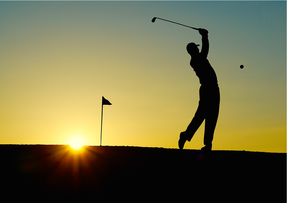 golfer at sunset