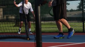 playing pickleball