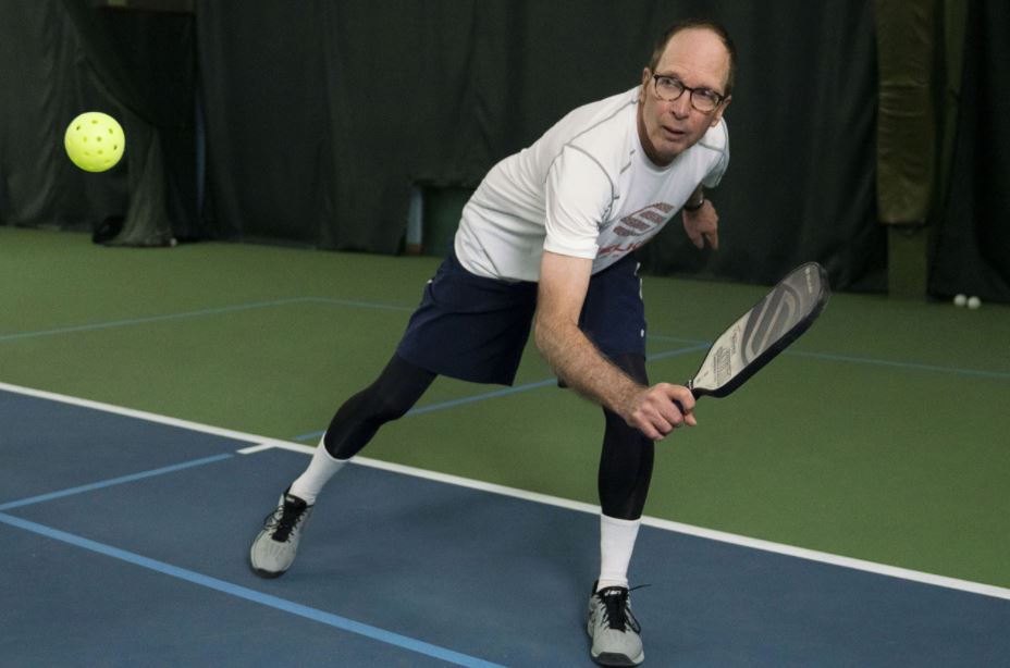 playing pickleball